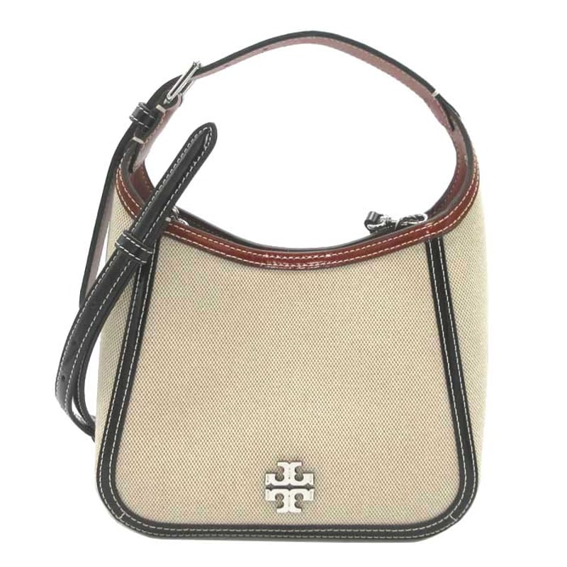 トリーバーチ バッグ TORY BURCH キャンバス スモールバケットバッグ