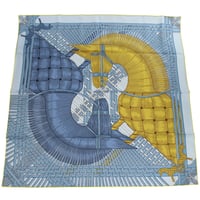 エルメス HERMES レディース－スカーフ ブランド カレ CARRE TWILL 003684S 16 MASAN & MASAN AL-BLEU CIEL-MORDORE ブルー系