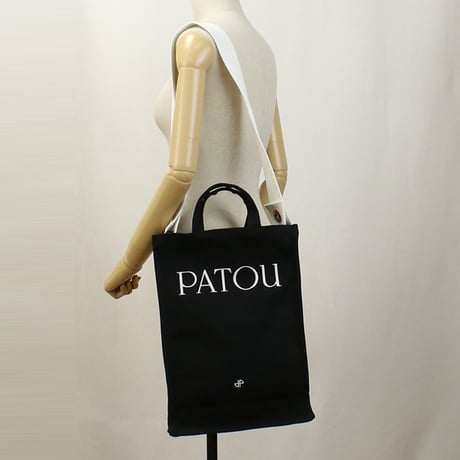 パトゥ PATOU トートバッグ ヴァーティカル 2WAY ショルダー レディース ロゴ ブランド AC0620076　999B ブラック