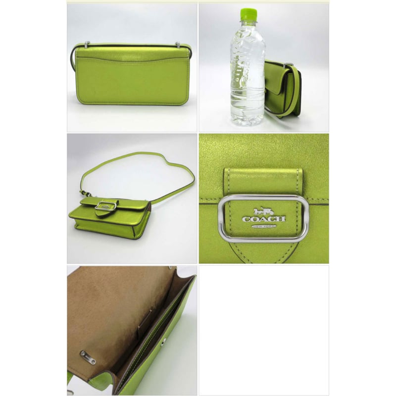 コーチ ショルダーバッグ COACH メタリック スムース レザー モーガン 