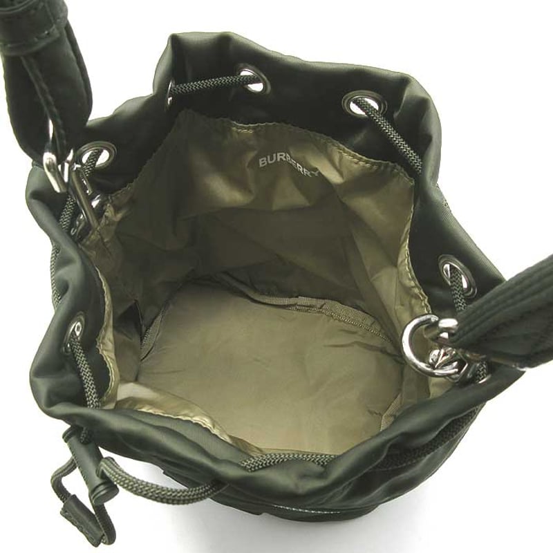 バーバリー ショルダーバッグ BURBERRY LONDON ナイロン ロゴ 巾着絞り