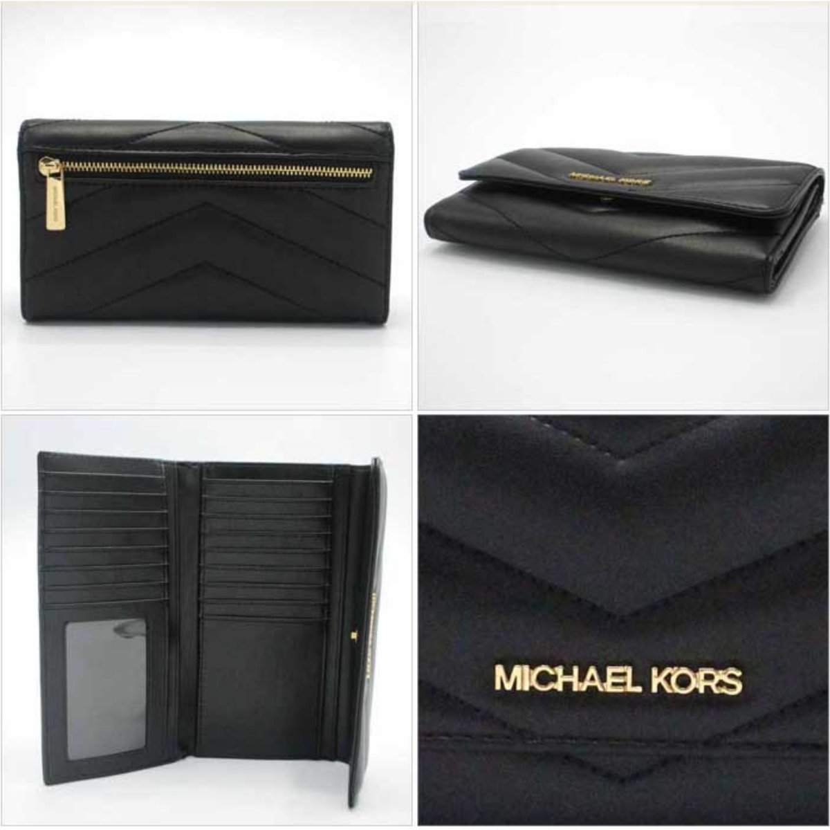 マイケルコース 長財布 MICHAEL KORS キルティング調 ラージ 三つ折り 