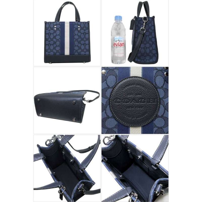 【美品】COACH デンプシー ミニトート ハンドバッグ ジャガード ブラック コーチ トートバッグ COACH ジャガード シグネチャー デンプシー 2WAY