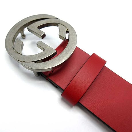 グッチ ベルト GUCCI SELLERIA INTERLOCKING G レザー アンティーク金具 ワイドベルト 546389 BGH0N 6420 ＃90 アウトレット メンズ