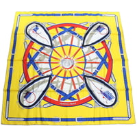 エルメス HERMES レディース－スカーフ CARRE TWILL 003683S 09　EN ROUE LIBRE　JB-JAUNE VIF-BLEU RO マルチカラー