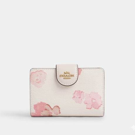 COACH ミディアム コーナー ジップ ウォレット・フローラル プリント