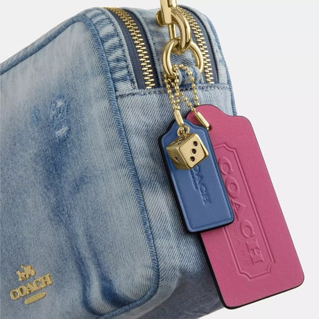 🎀コーチ COACH　キャリー クロスボディ バッグ・ラブド デニム・チャーム　CEK67 IMNIM