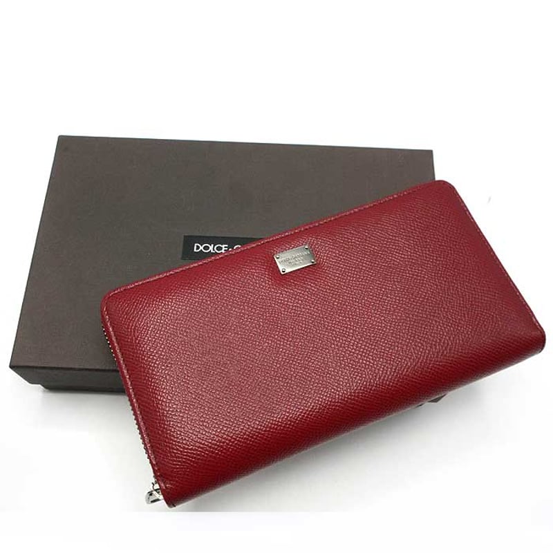 ドルチェ＆ガッバーナ 長財布 DOLCE&GABBANA 型押しレザー ジップ  