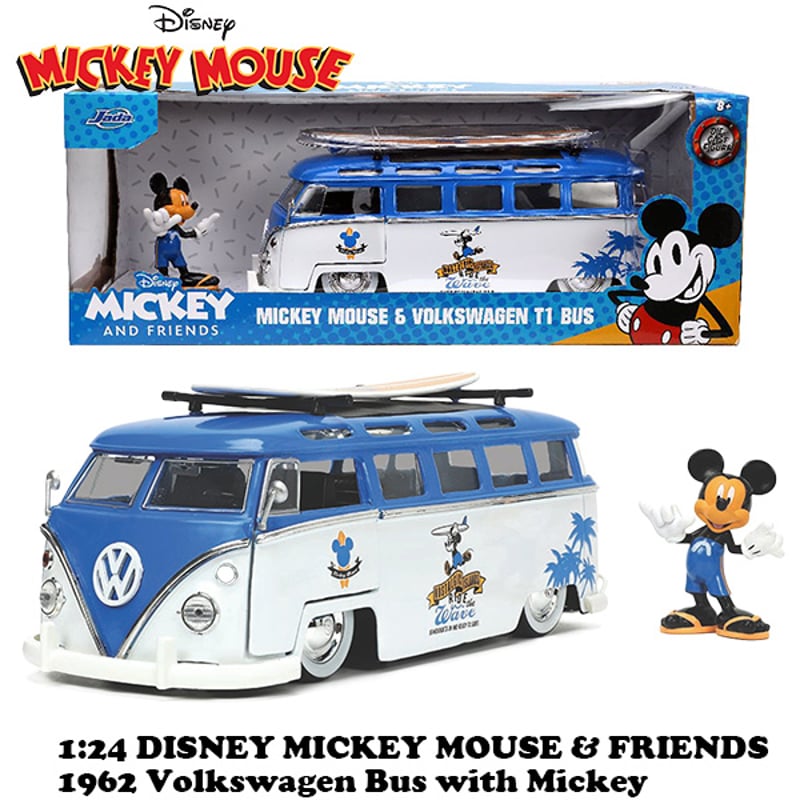 ディズニーコレクションバス ミッキー 1:24 DISNEY 1962 VOLKSWAGEN T1 BUS w/ MICKEY MO