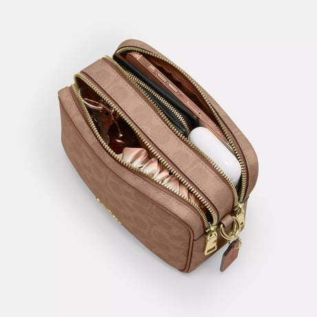 🎀コーチ COACH ミニ キャリー クロスボディ バッグ・シグネチャー キャンバス CEK69 IMXHE
