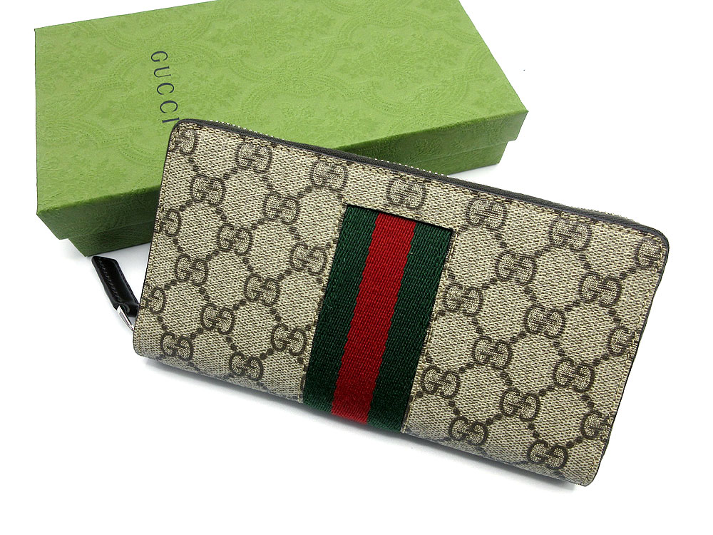 グッチ 長財布 GUCCI ウェビングライン GGスプリーム PVC グッチ 長財布 GUCCI ウェビングライン GGスプリーム PVC