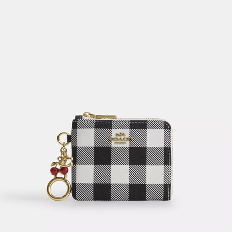 🎀コーチ COACH　スモール コーナー ジップ ウォレット・ギンガム プリント アンド チャーム　CEU99 IMA47