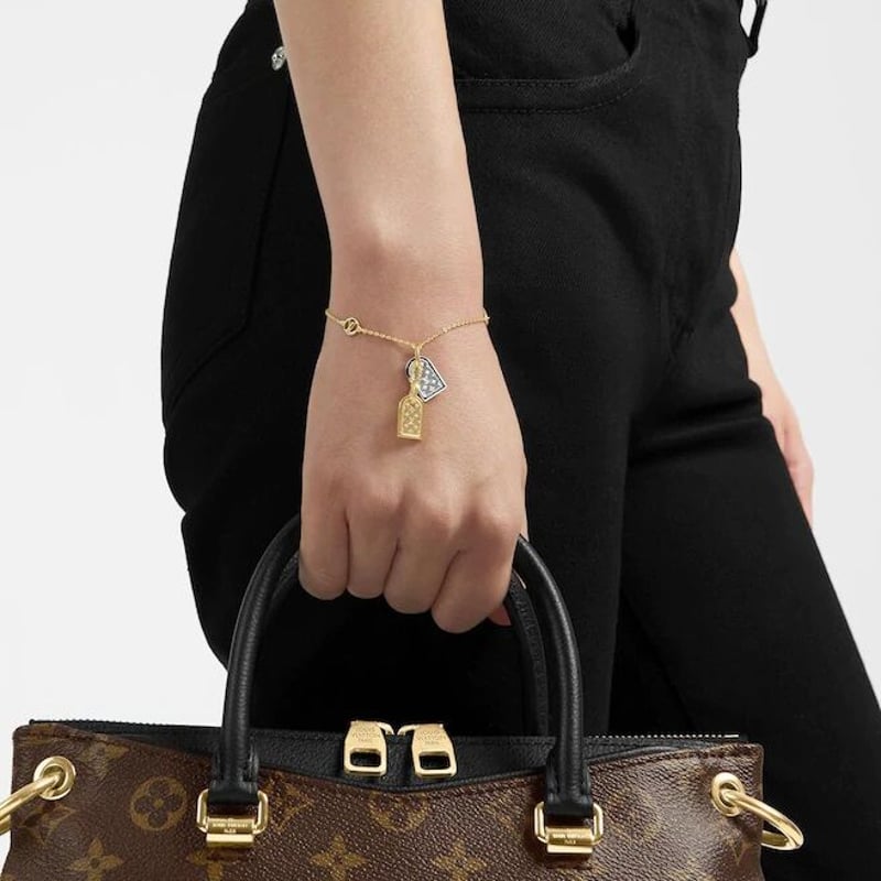 LOUIS VUITTON ルイヴィトン LV ナノグラム ブレスレット M63142 ゴールド by