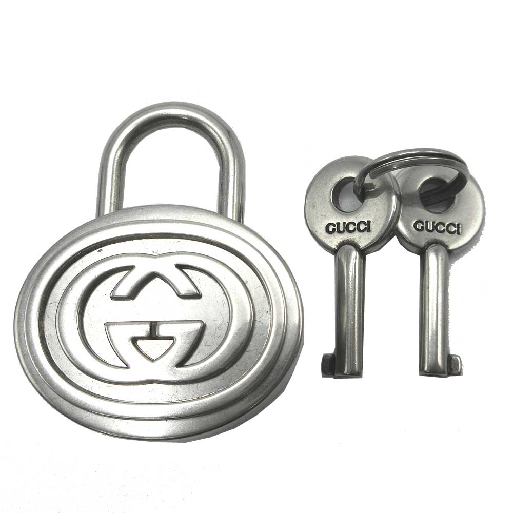 グッチ キーホルダー GUCCI インターロッキングG パドロック 南京錠 鍵 