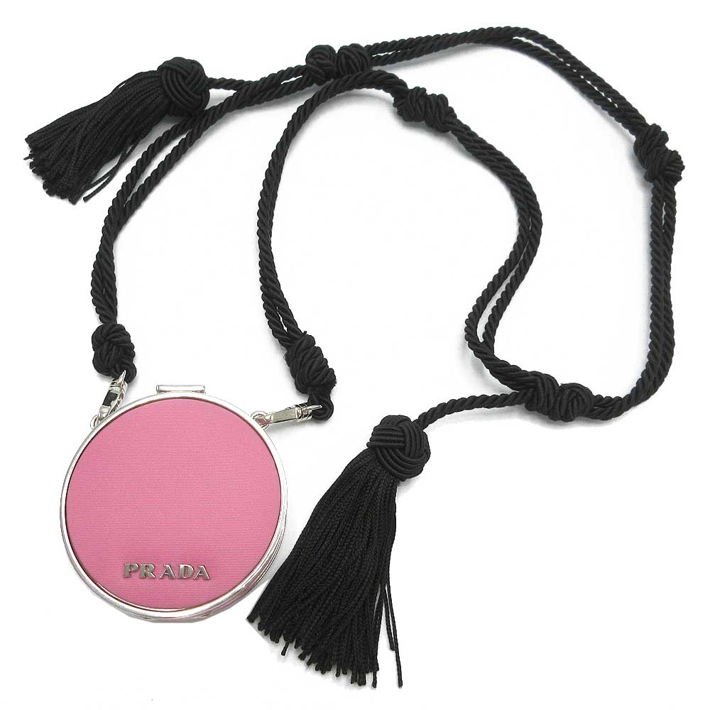 ✨極美品✨PRADA アクセサリーポーチ チェーン ナイロン 黒 ミラー付き