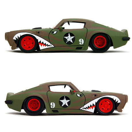 JADATOYS 1:24 BTM 1972 Pontiac Firebird Army Camo ミニカー