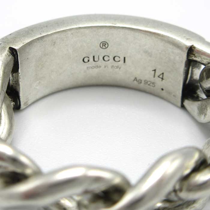 グッチ リング GUCCI ロゴエナメルプレート シルバー925 678711