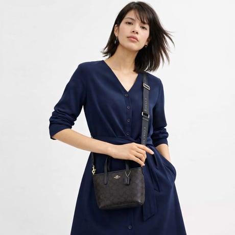 🎀コーチ COACH シティ ミニ トート バッグ・シグネチャー キャンバス CW032 IMXAQ