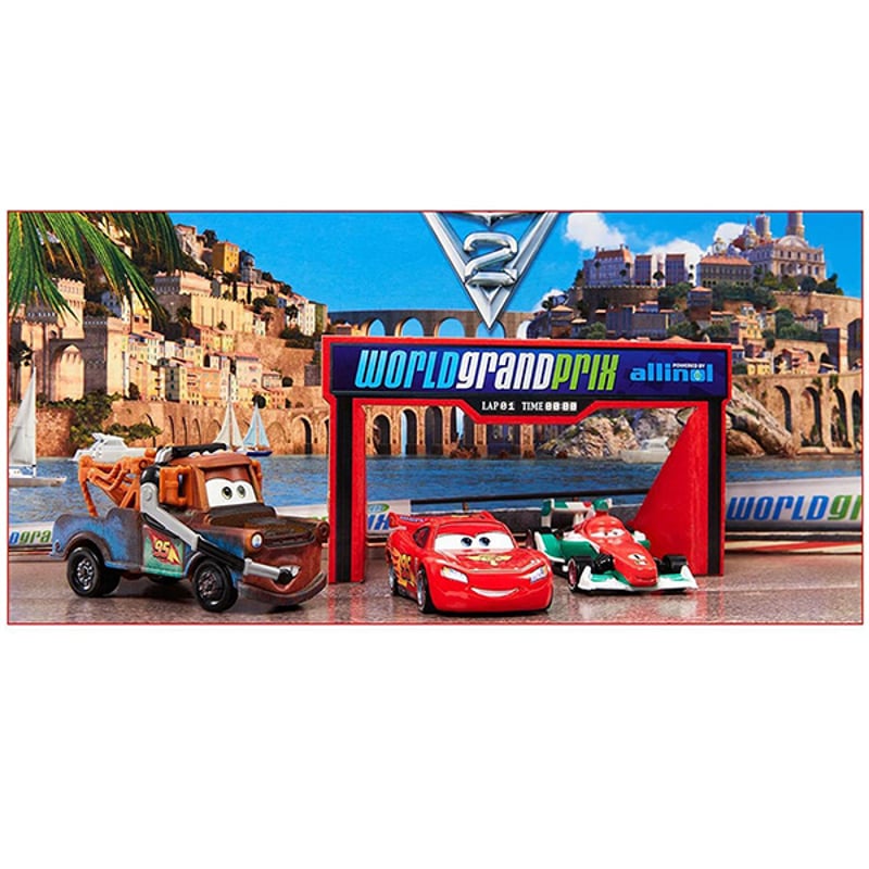 ミニカー MATTEL - DISNEY PIXAR CARS 2 PORTO CORSA SET Disney Pixar Cars 2 Porto Corsa Playset Lightning McQueen