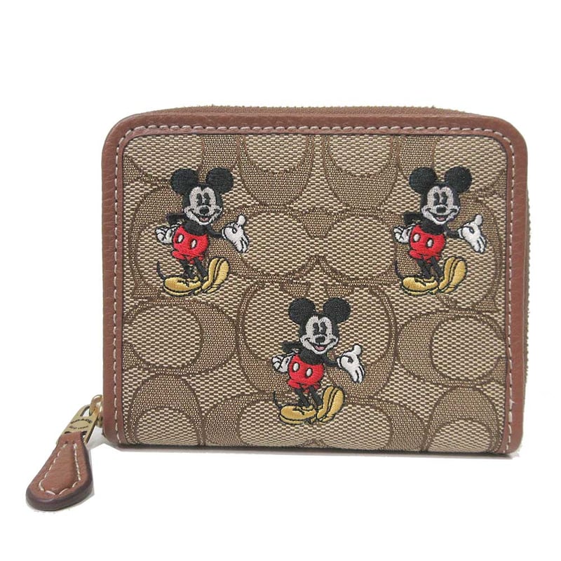 コーチ 二つ折り財布 COACH X DISNEY シグネチャー ジャカード ...