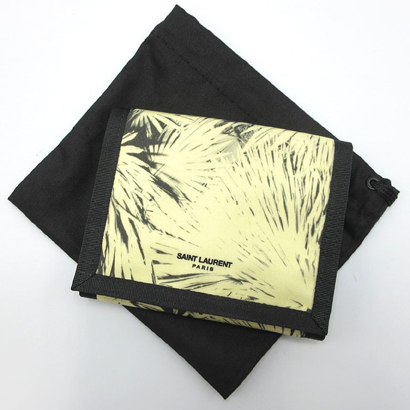 サン ローラン 三つ折り財布 SAINT LAURENT PARIS プリント ウォレット  