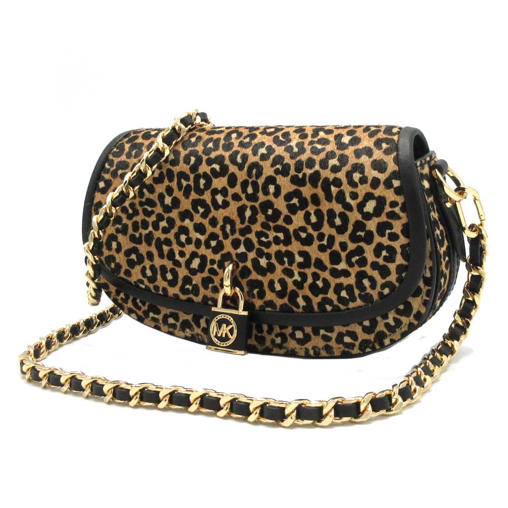 マイケルコース バッグ ショルダーバッグ MICHAEL KORS ミラ ヘアカーフ レオパード柄 スモール チェーン スリング メッセンジャー  斜め掛け 肩掛け 2WAY 30F3GIMM1H BLACK MULTI (ブラック×マルチカラー) ブティック レディース マイケルコース ショルダーバッグ レオパード柄 スモール チェーン