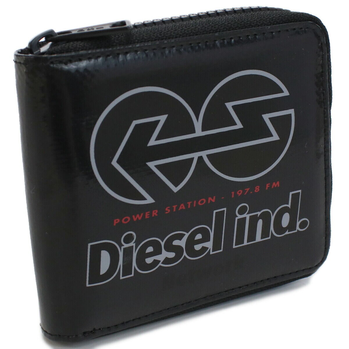 DIESEL L字ファスナー ミニ財布 X07618 P3896 ブラック 差し置い