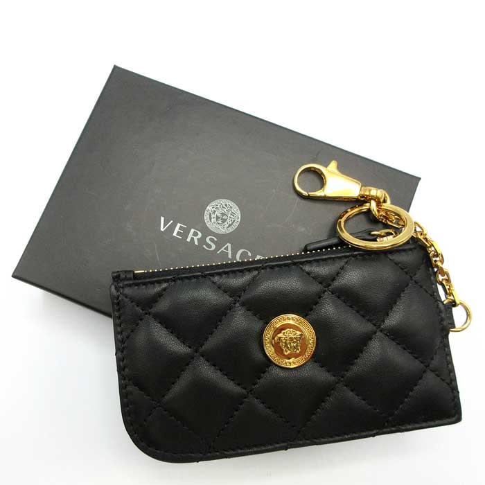 ヴェルサーチェ カードケース VERSACE キルティング レザー メデューサ 