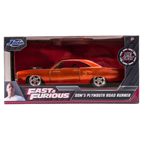JADATOYS 1:32 ワイルドスピードダイキャストカー DOM'S PLYMOUTH ROAD RUNNER