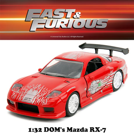 JADATOYS 1:32 ワイルドスピードダイキャストカー DOM'S MAZDA RX-7
