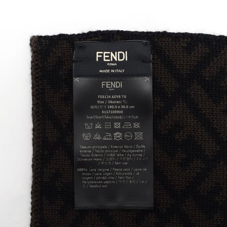FENDI フェンディ FXS124-AEVB-F1DPC マルチカラー ウール マフラー メンズ