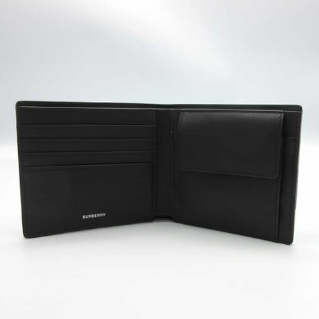 バーバリー 二つ折り財布(小銭入れあり) BURBERRY LONDON コットン レザー チェック柄 8084565 TAUPE BROWN アウトレット メンズ