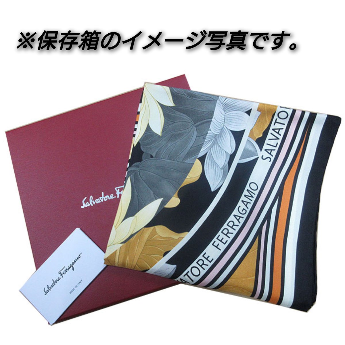 フェラガモ スカーフ Salvatore Ferragamo シルク100% 正方形 フローラ...