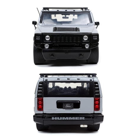 JADATOYS 1:24 JUST TRUCKS w/RACK & WHEELS 2003 Hummer H2 ミニカー