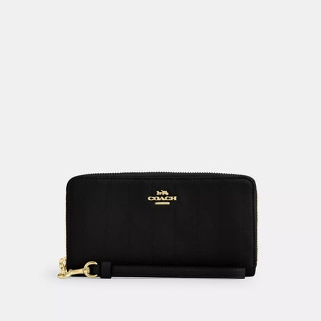 🎀コーチ COACH　ロング ジップ アラウンド ウォレット・キルティング　CEL63 IMBLK