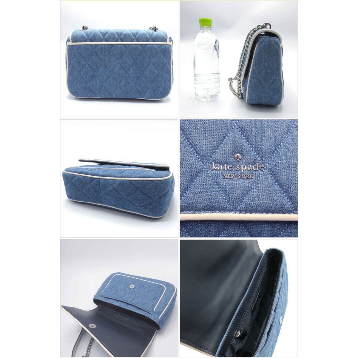未使用級　ケイトスペード　デニム　ショルダーバッグ　巾着　ポーチ付き　マグネット 未使用 ケイトスペード デニム ショルダーバッグ 巾着 ポーチ
