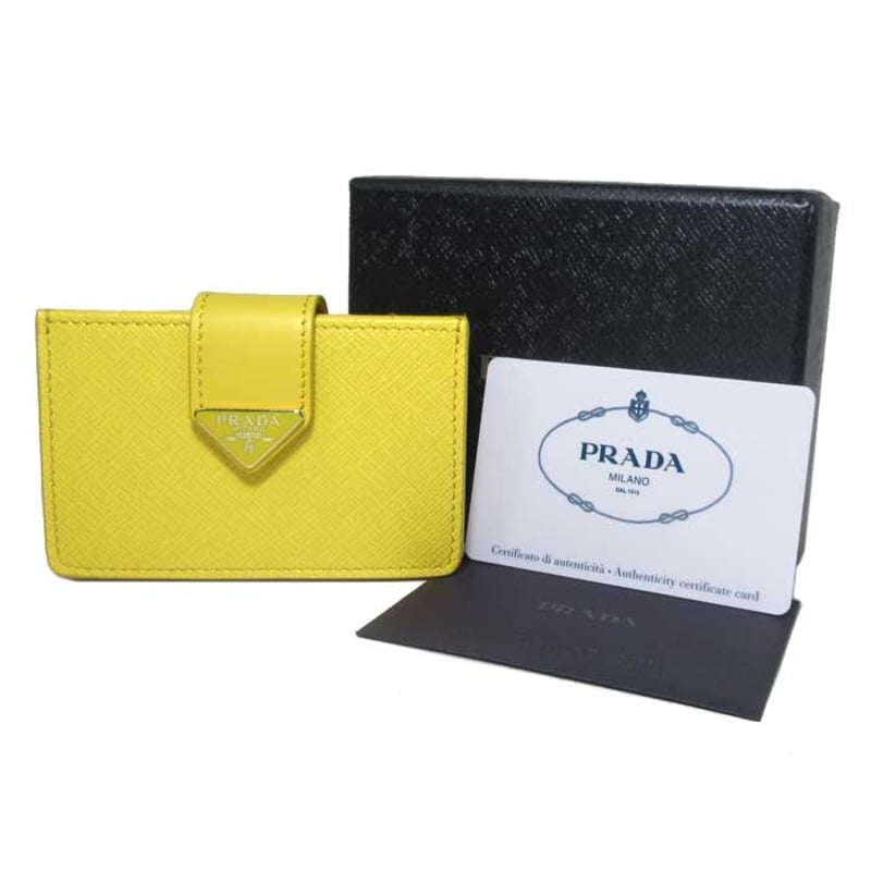 PRADA カードケース アコーディオン 三角ロゴサフィアーノレザー