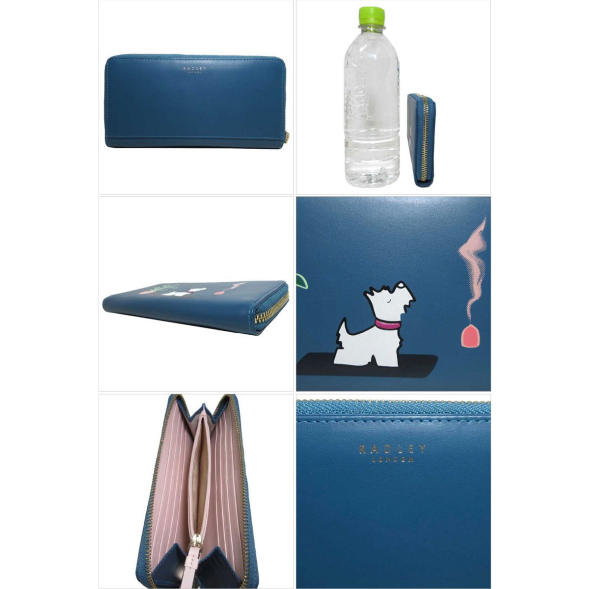 新品未使用*ラドリーロンドン 犬＆フラワープリントブルー長財布*保存袋
