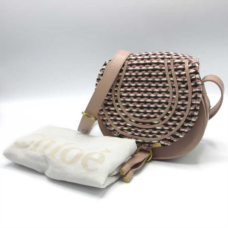 クロエ ショルダーバッグ Chloe ニット スモール サドルバッグ