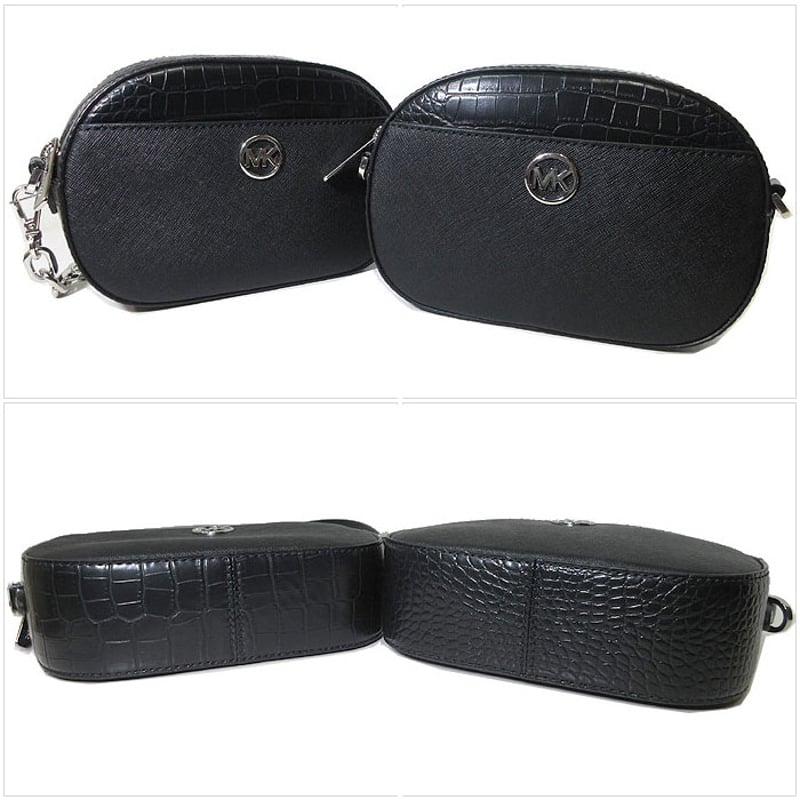 マイケルコース ショルダーバッグ クロコ調 スモール フロントポケット  