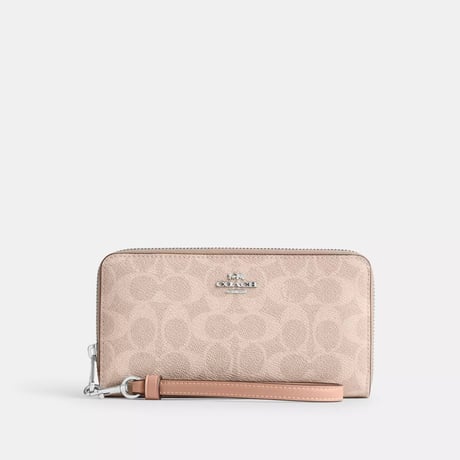 🎀コーチ COACH ロング ジップ アラウンド ウォレット シグネチャー キャンバス CW778 SVPWH