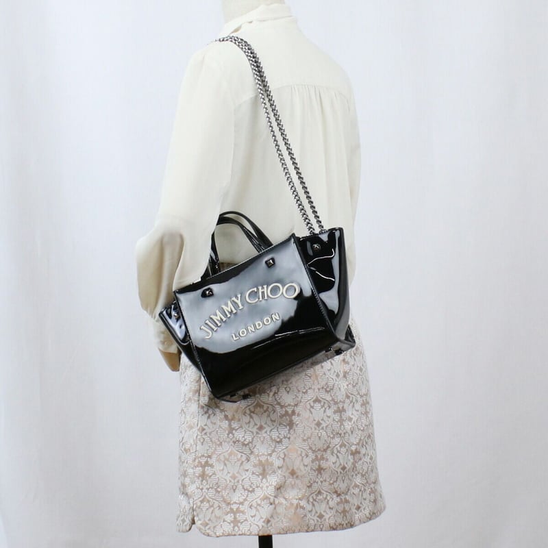 ジミーチュウ JIMMY CHOO トートバッグ VARENNE TOTE パテント ロゴ VARENNETOTE BQI