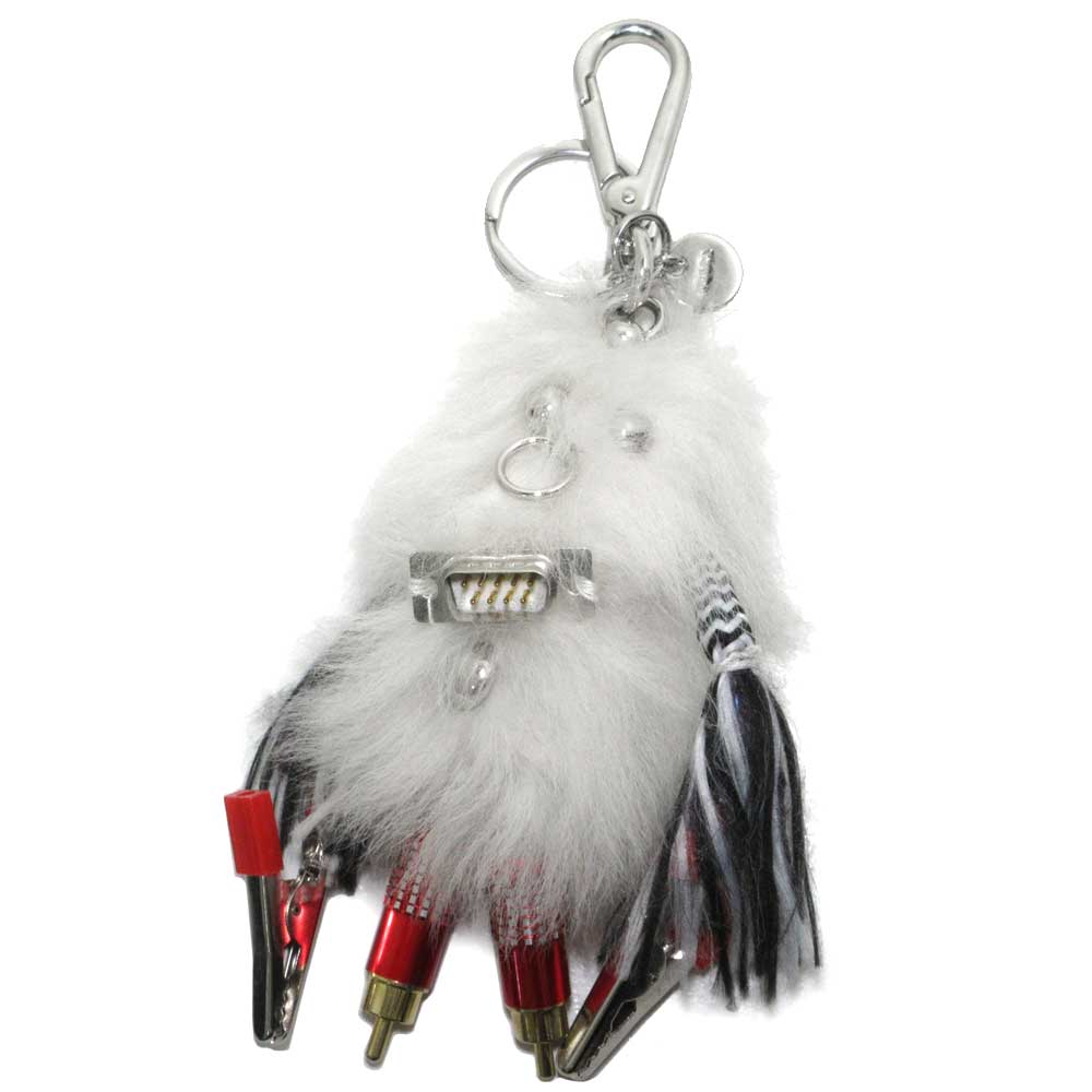 プラダ PRADA レザー ファー タッセル キーホルダー チャーム プラダ キーホルダー PRADA ルーファス トリック ロボット