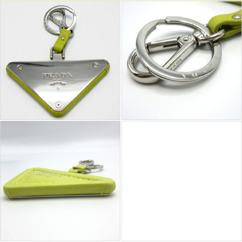 プラダ キーホルダー PRADA レザー 三角プレートチャーム プラダ キーホルダー PRADA レザー 三角プレートチャーム