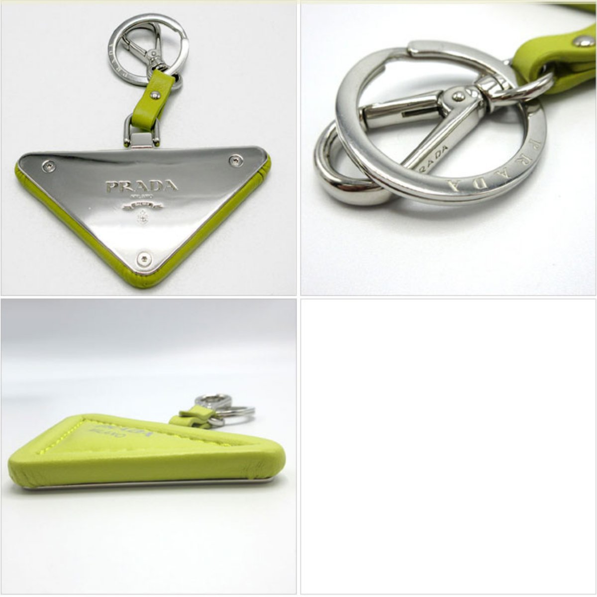 プラダ キーホルダー PRADA レザー 三角プレートチャーム プラダ キーホルダー PRADA レザー 三角プレートチャーム