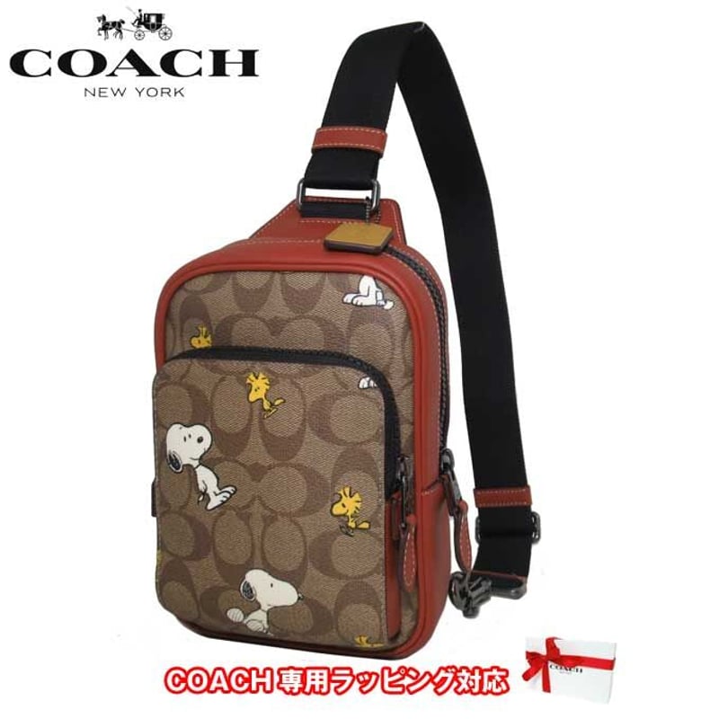 COACH ボディバッグ CE600 QBE7V(カーキ×マルチカラー) スヌーピー