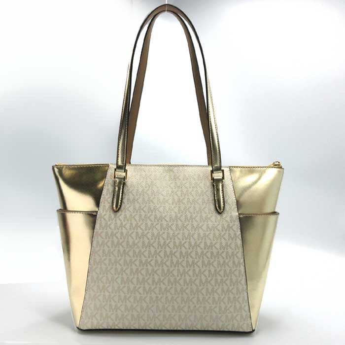 マイケルコース トートバッグ シャーロット MKシグネチャー メタリック  