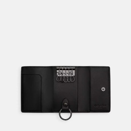 ✨コーチ COACH　ファイブ リング キー ケース・シグネチャー レザー　CX143 QB/BK