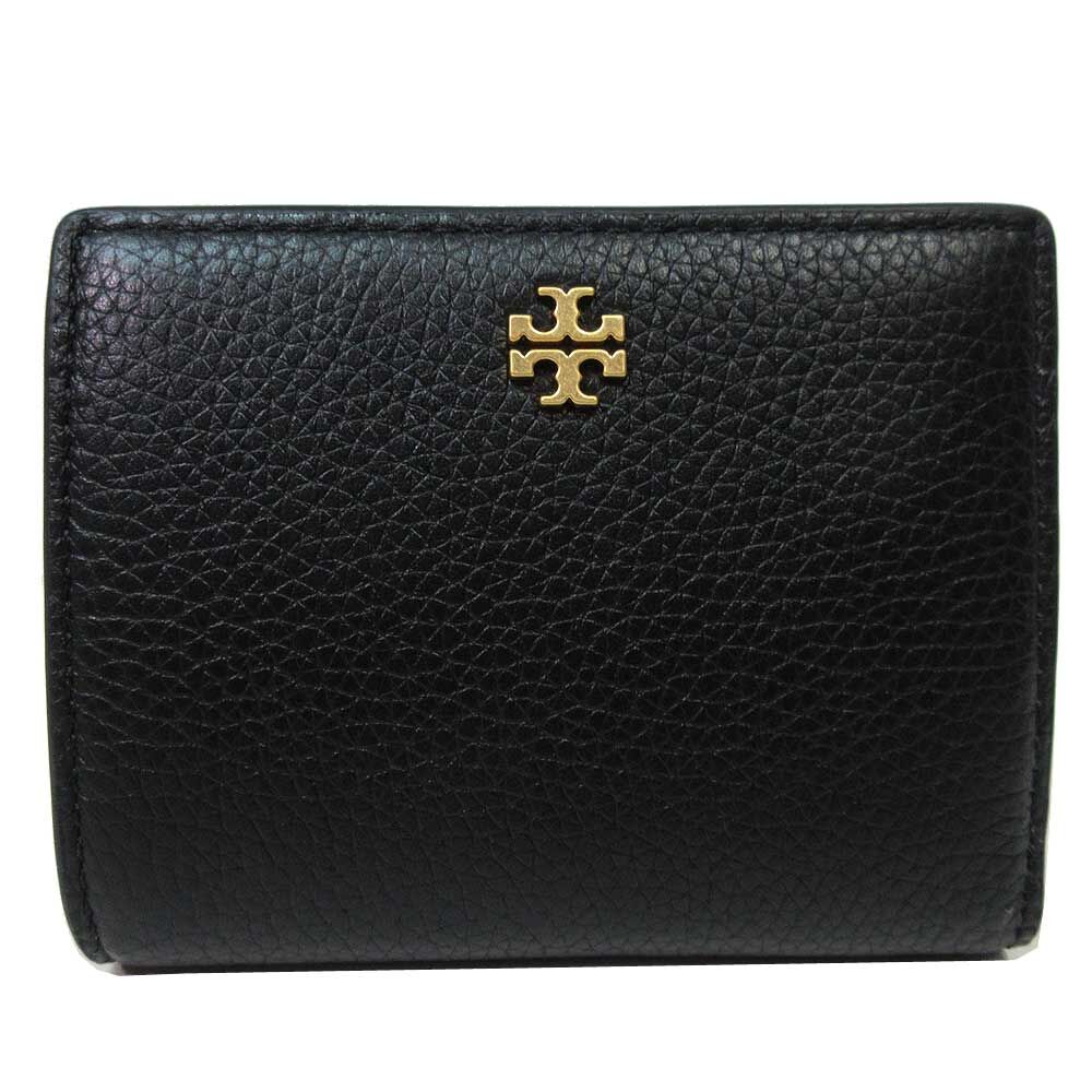 トリーバーチ ブラック ベージュ ロゴ ミニ財布 二つ折り財布 財布 新品未使用