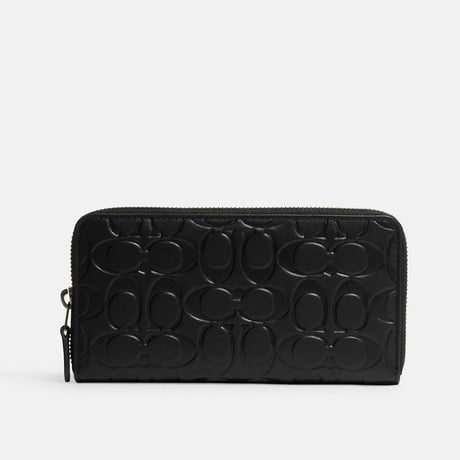 ✨コーチ COACH アコーディオン ウォレット・シグネチャー レザー CE551 QB/BK